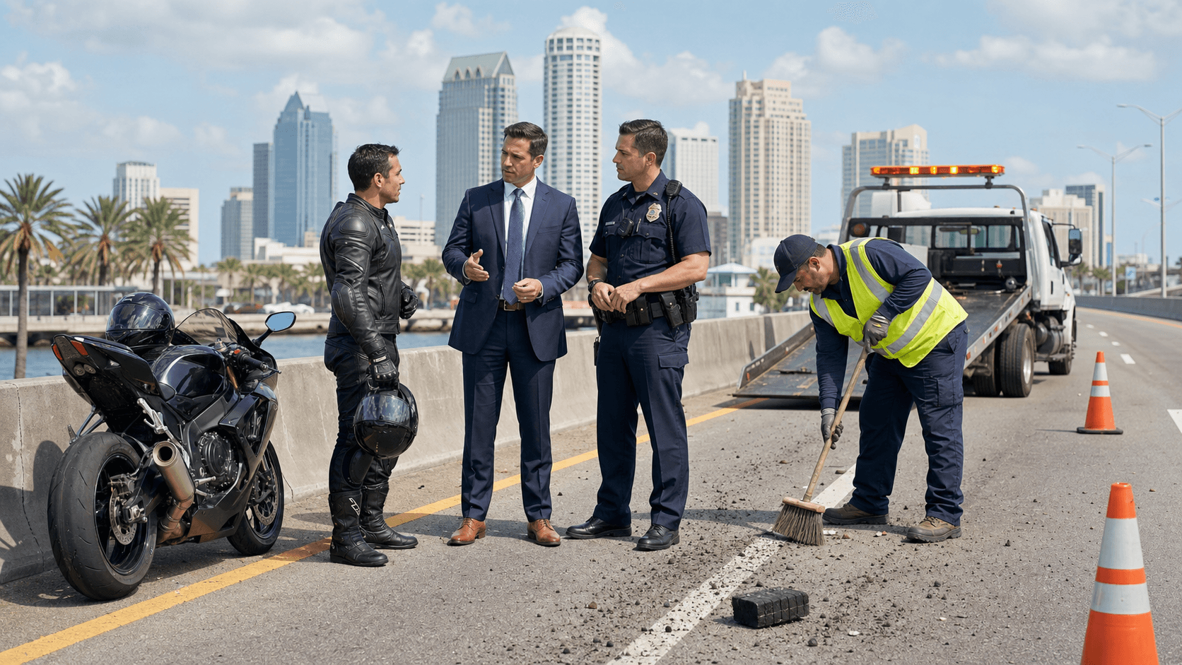 Unexpected Tampa Motorcycle Crashes Caused by Road Debris